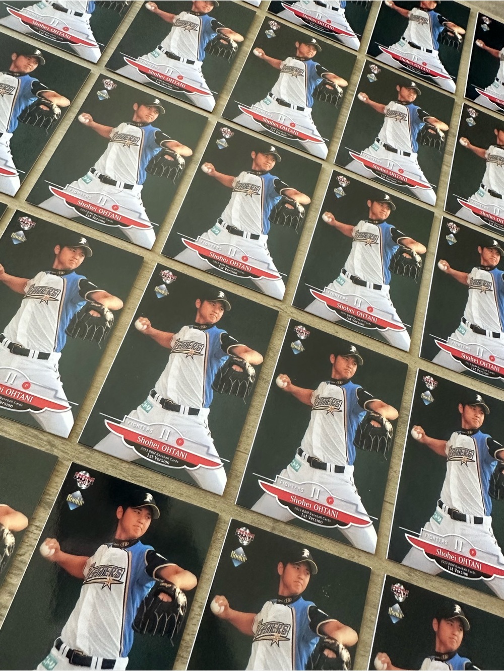 Shohei Ohtani Japanese Rookie Lot of (50) 2014 BBM Novelty Baseball Cards.